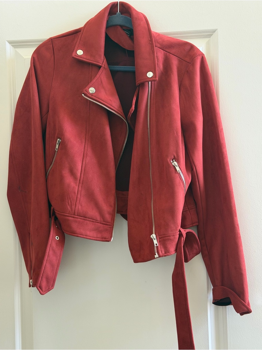 Forever 21 Red Suede Moto Jacket